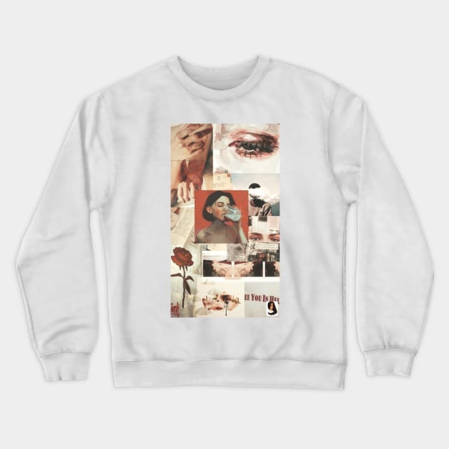 Brick Red Mood Board Crewneck Sweatshirt by giantplayful